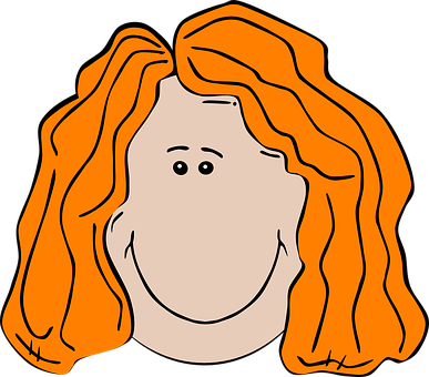 Cartoon Girl Orange Hair PNG Image