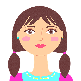 Cartoon Girl Portrait PNG Image