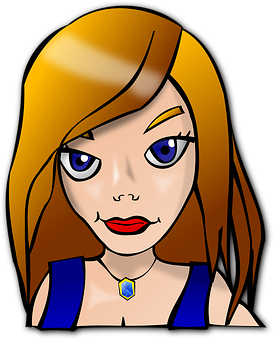 Cartoon Girl Portrait PNG Image