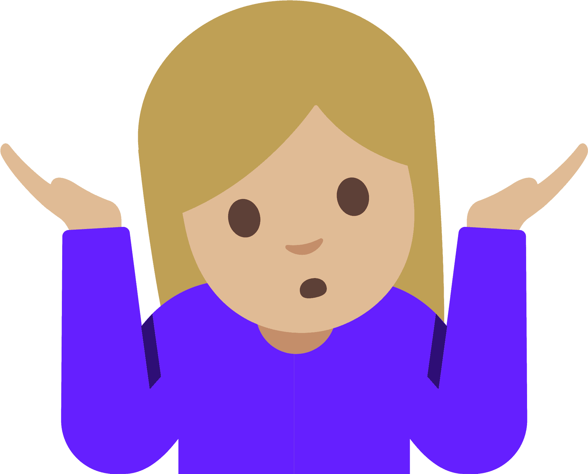 Cartoon Girl Shrugging PNG Image