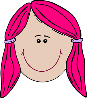 Cartoon Girl Smiling Face PNG Image