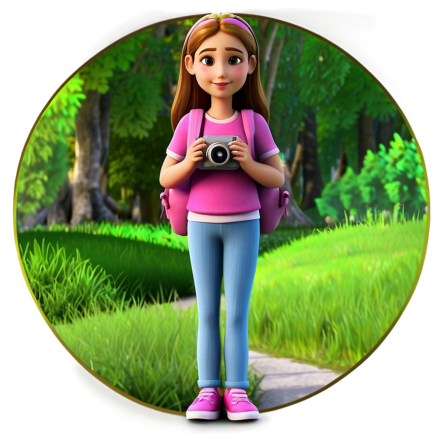 Cartoon Girl With Camera Png Yln23 PNG Image