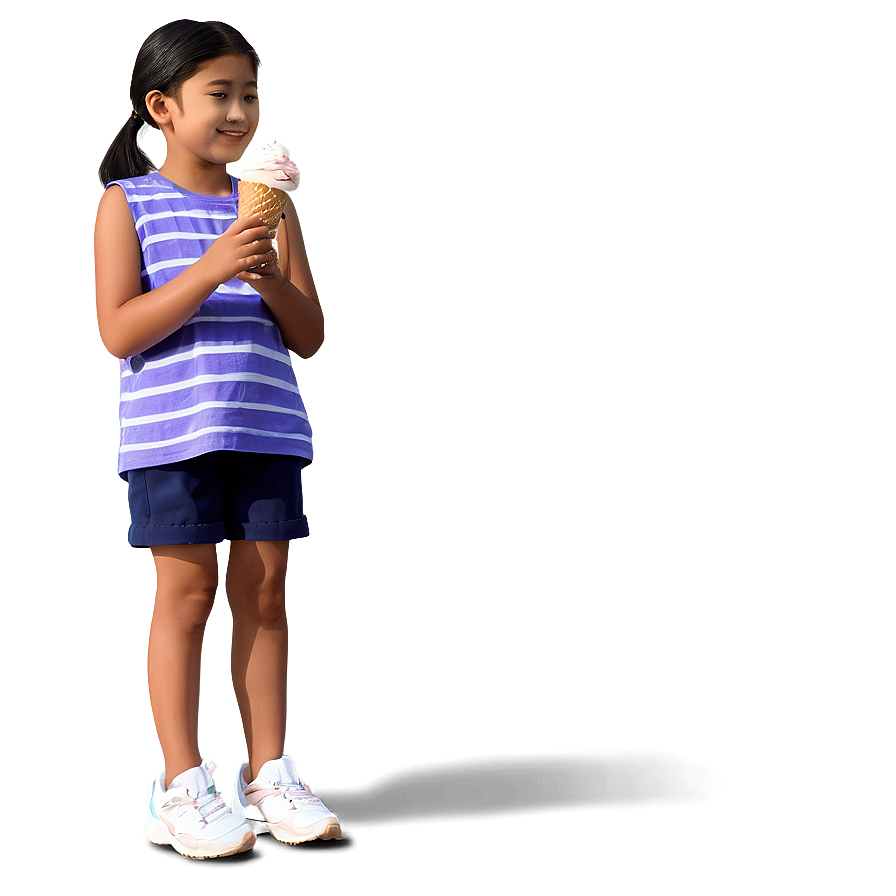 Cartoon Girl With Ice Cream Png Uay73 PNG Image