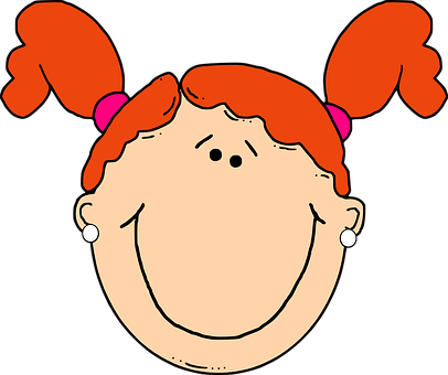 Cartoon Girl With Pigtails PNG Image