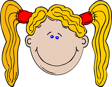 Cartoon Girlwith Pigtails PNG Image