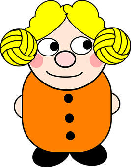 Cartoon Girlwith Pigtails PNG Image