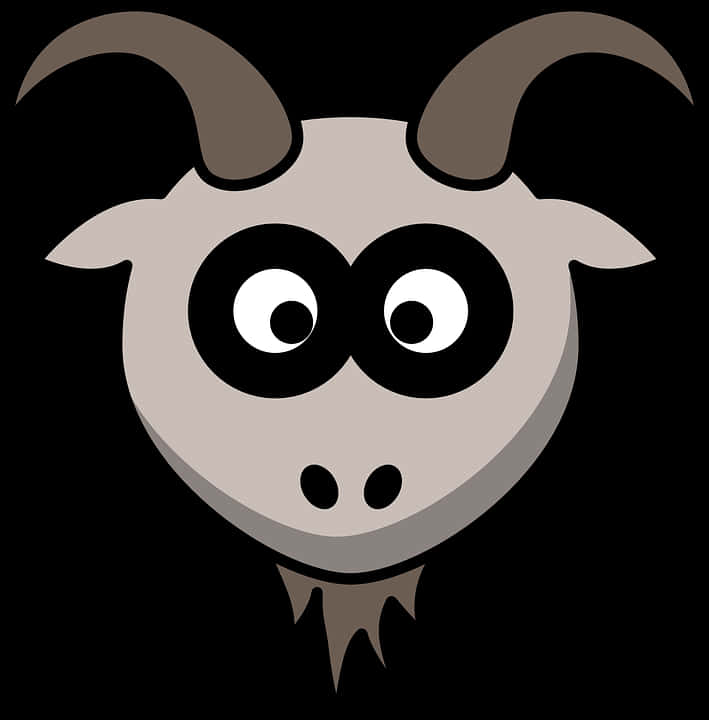 Cartoon Goat Head Vector PNG Image