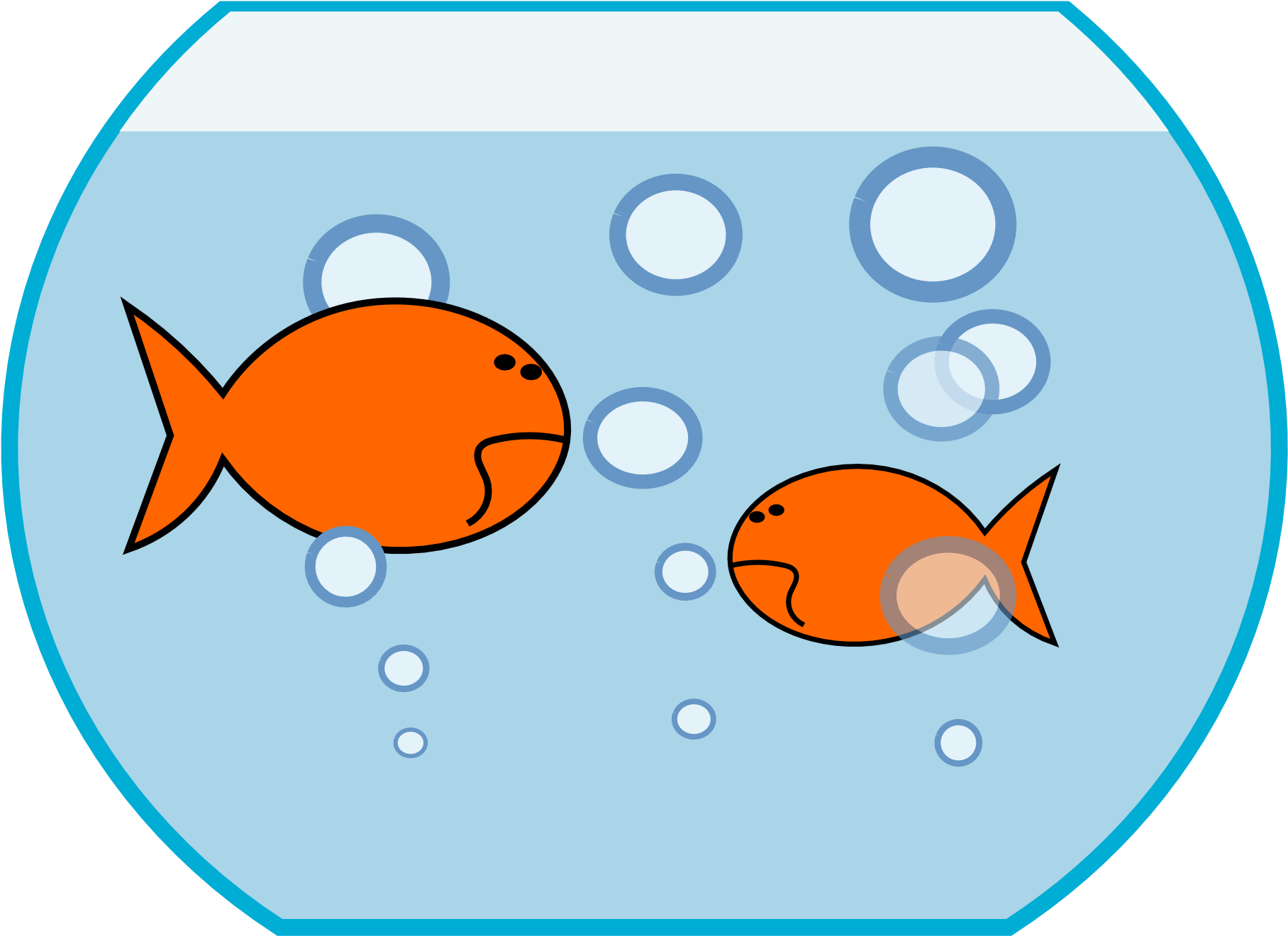 Cartoon Goldfishin Bowl PNG Image