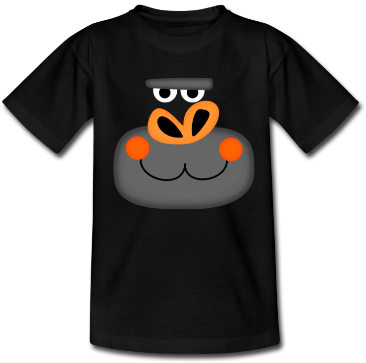 Cartoon Gorilla Face T Shirt Design PNG Image