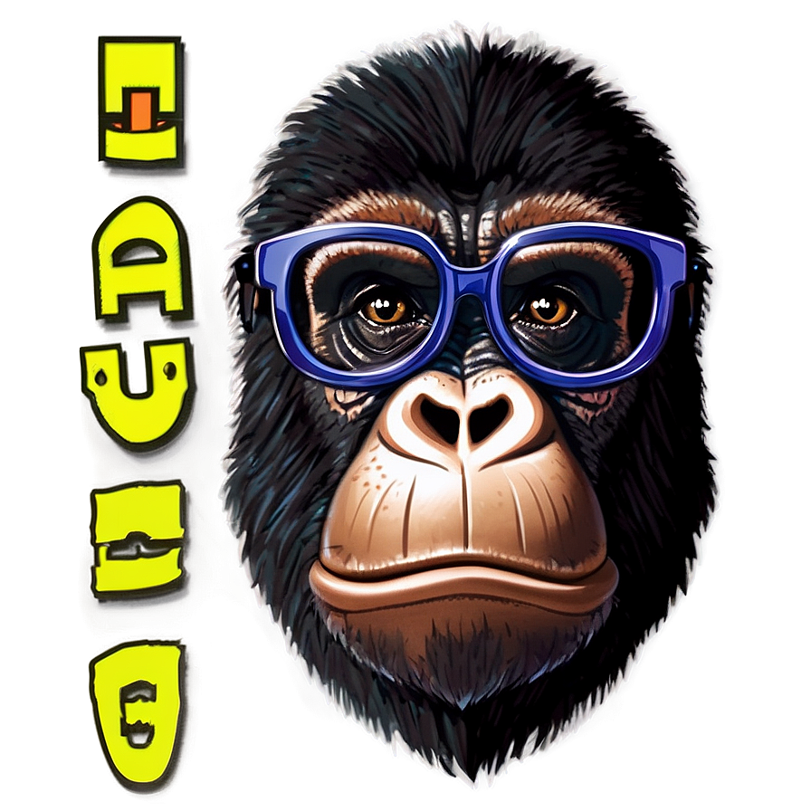 Cartoon Gorilla With Glasses Png 26 PNG Image