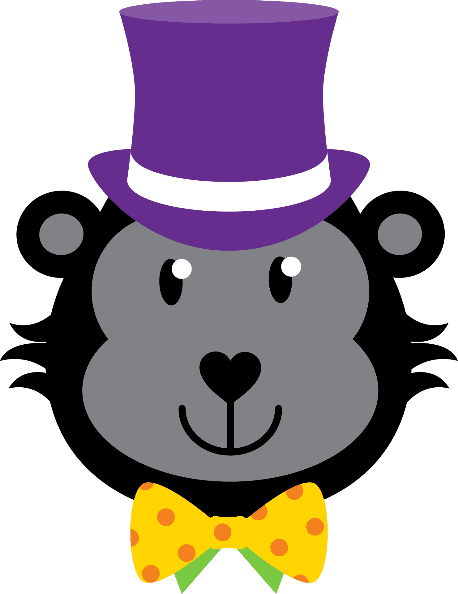 Cartoon Gorillain Top Hatand Bow Tie PNG Image