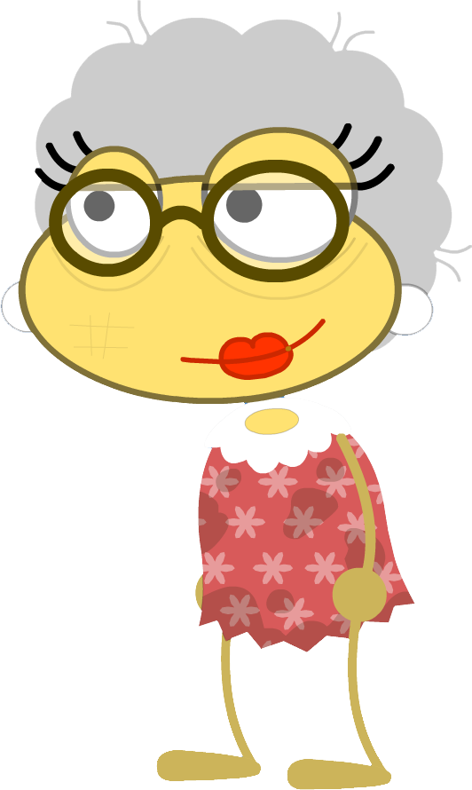 Cartoon Grandmother Character PNG Image