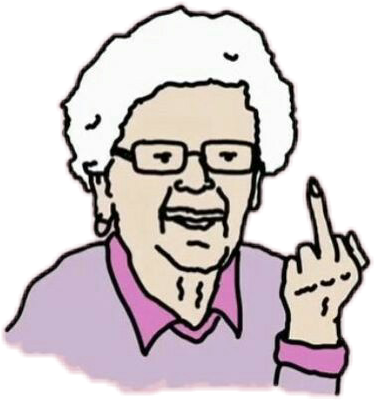 Cartoon Granny Gesture.png PNG Image