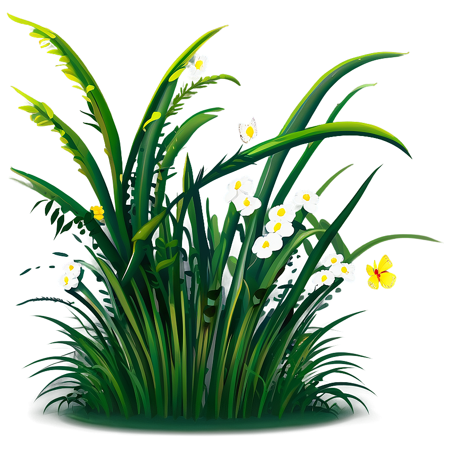 Cartoon Grass With Butterfly Png 38 PNG Image