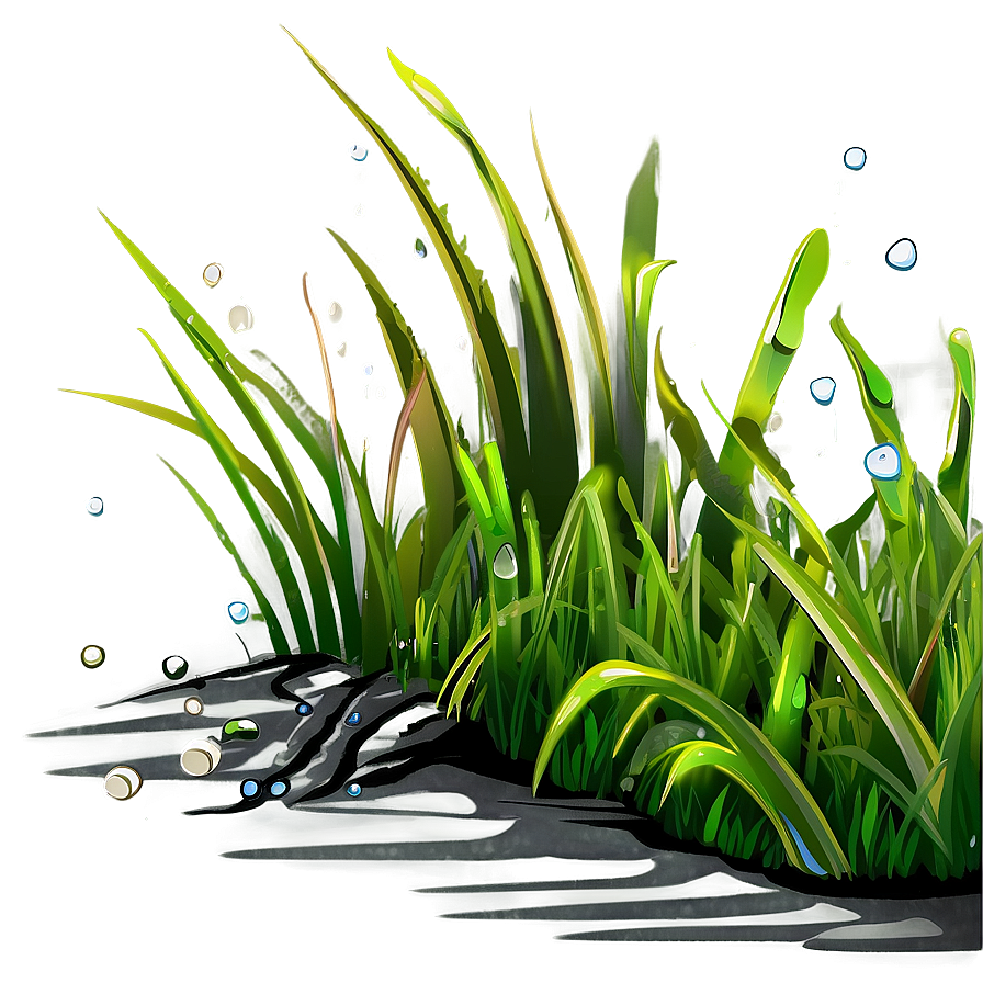 Cartoon Grass With Dew Png 06122024 PNG Image