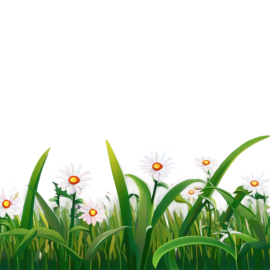 Cartoon Grass With Flowers Side Png Wka18 PNG Image