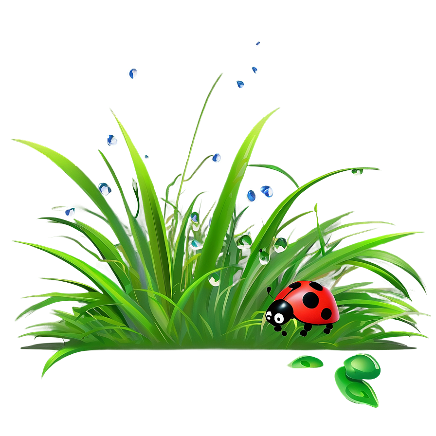 Cartoon Grass With Ladybug Png 75 PNG Image