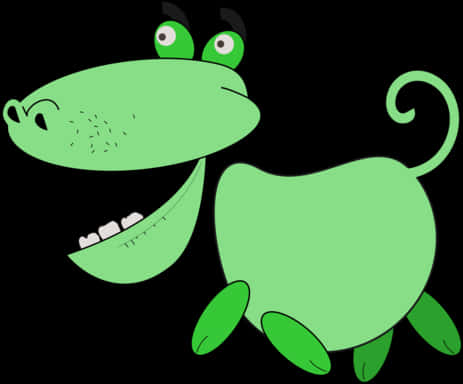 Cartoon Green Creature Illustration PNG Image