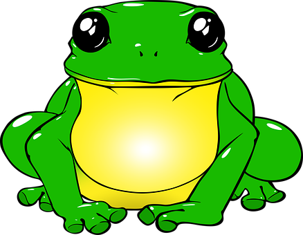 Cartoon Green Frog Illustration PNG Image