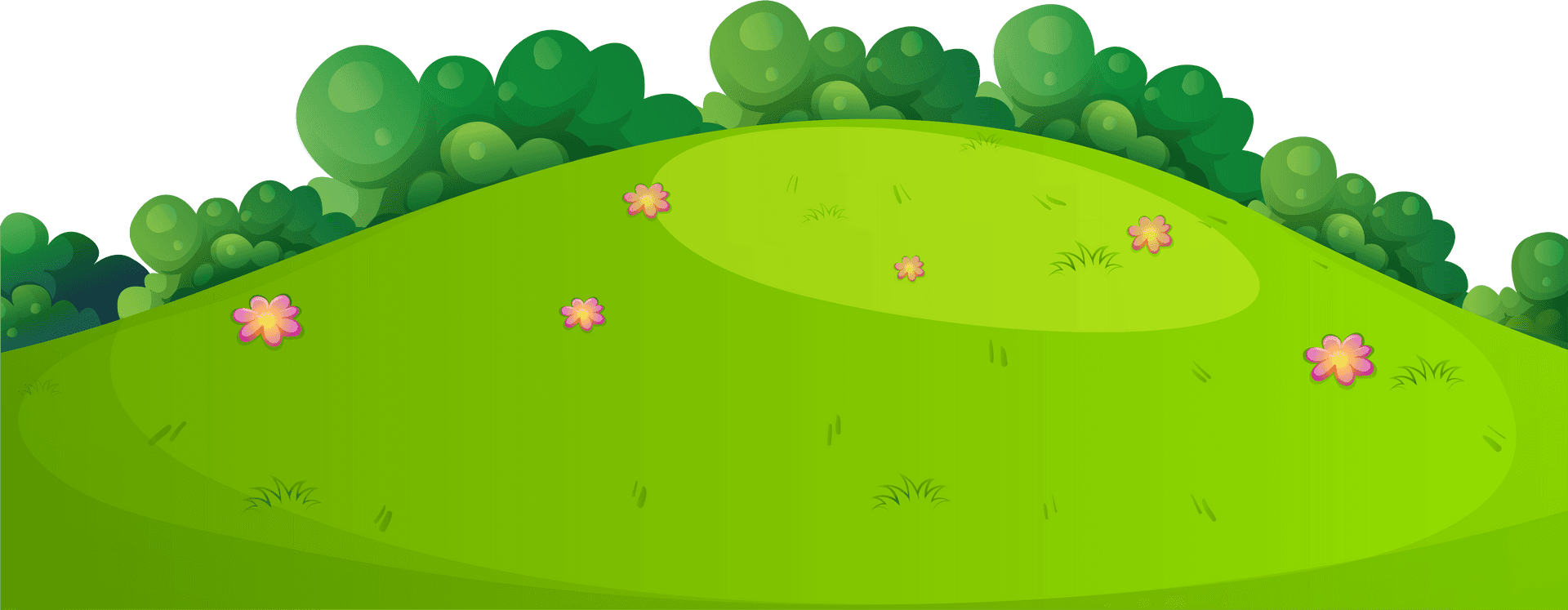 Cartoon Green Meadow Background PNG Image