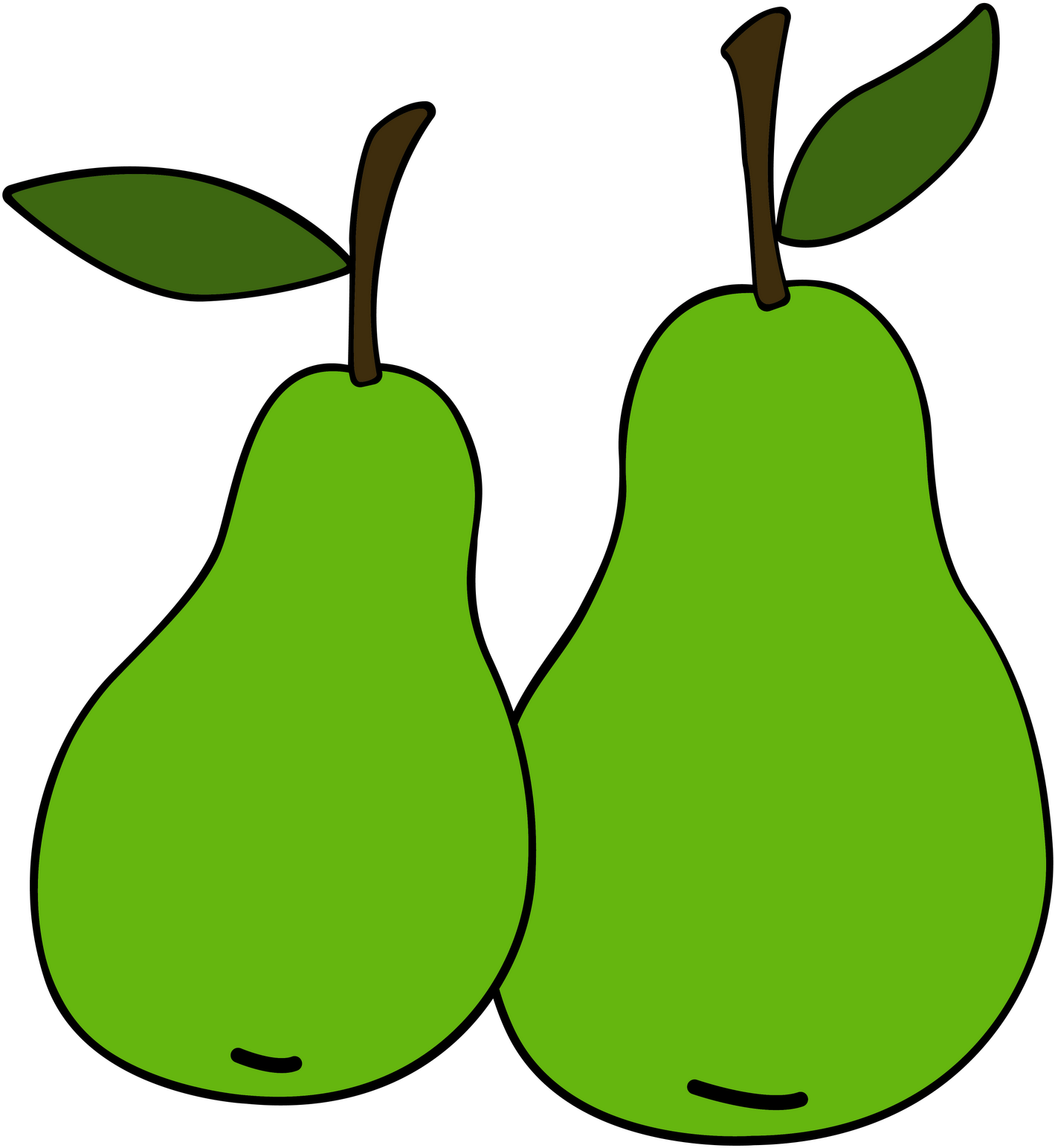 Cartoon Green Pears Illustration PNG Image