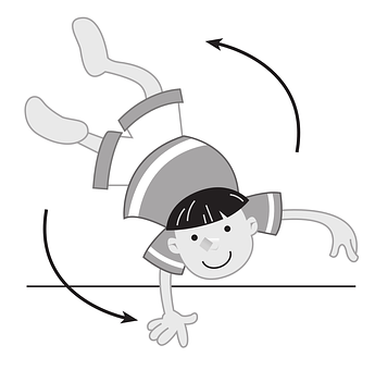 Cartoon Gymnastics Handstand Tutorial PNG Image