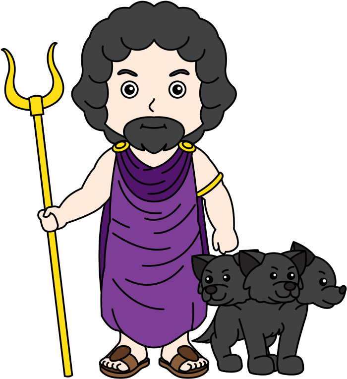 Cartoon_ Hades_and_ Cerberus.png PNG Image