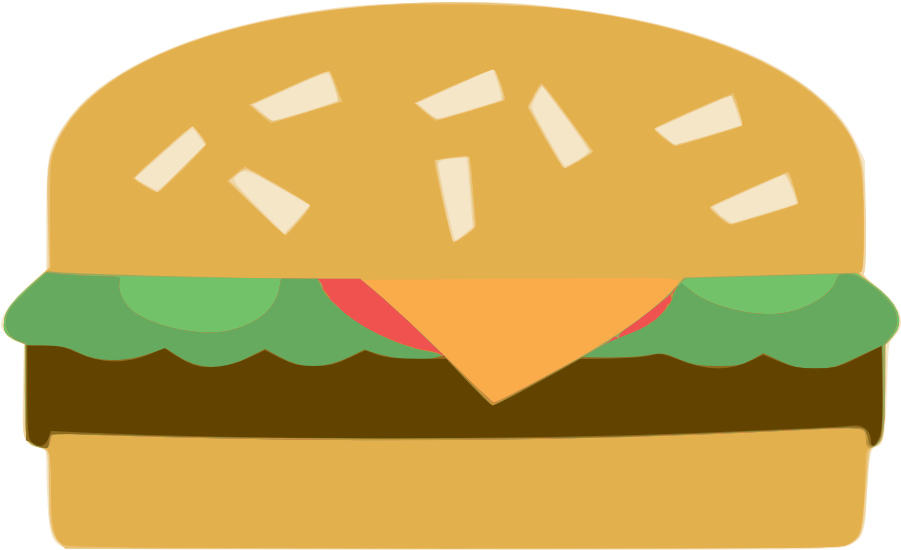 Cartoon Hamburger Illustration PNG Image