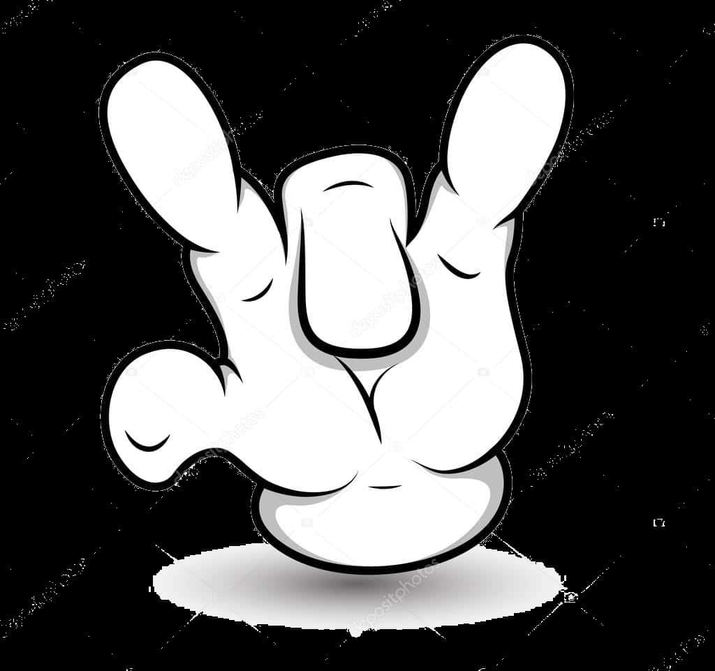 Cartoon Hand Gesture Middle Finger PNG Image