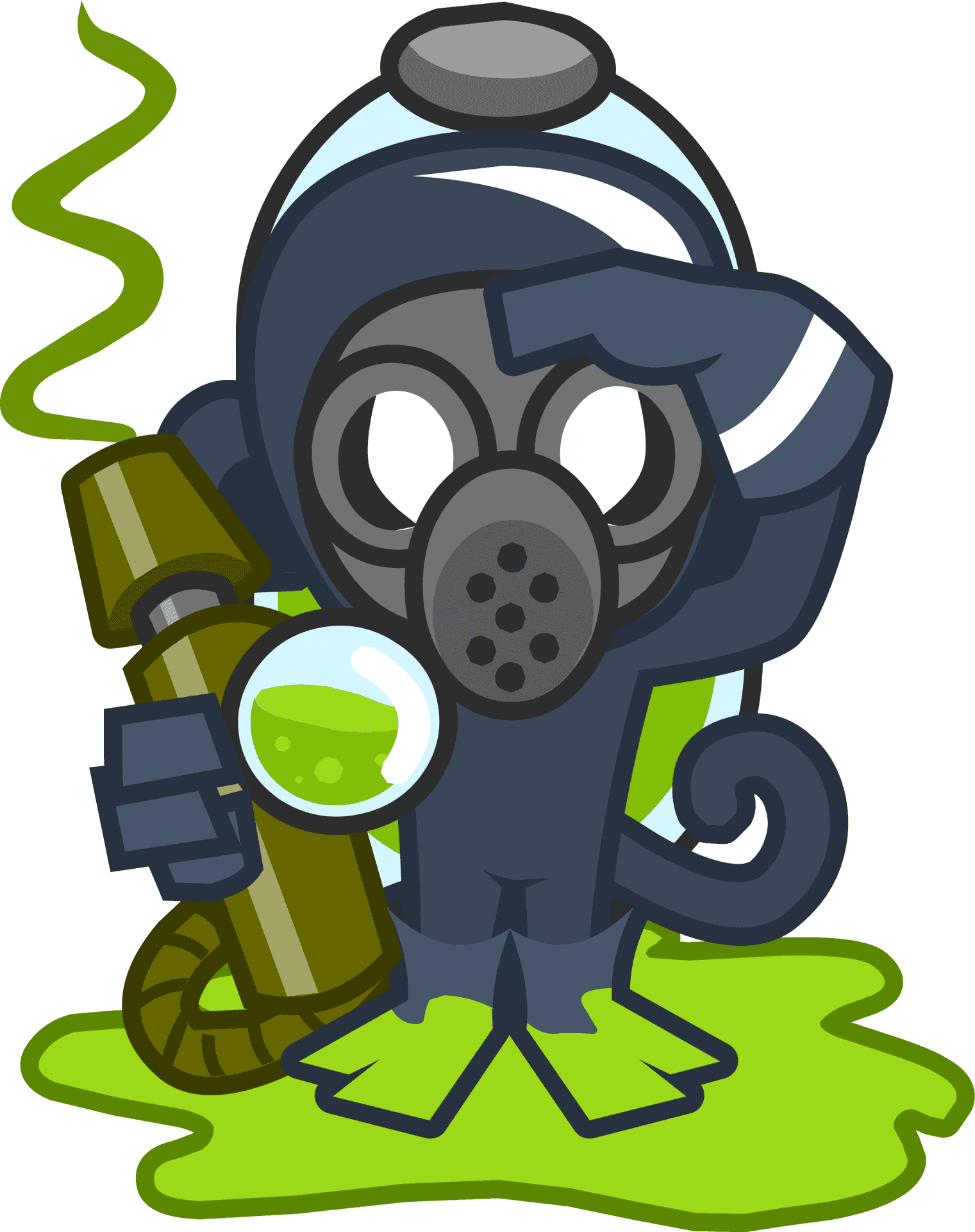 Cartoon Hazmat Octopus Character PNG Image