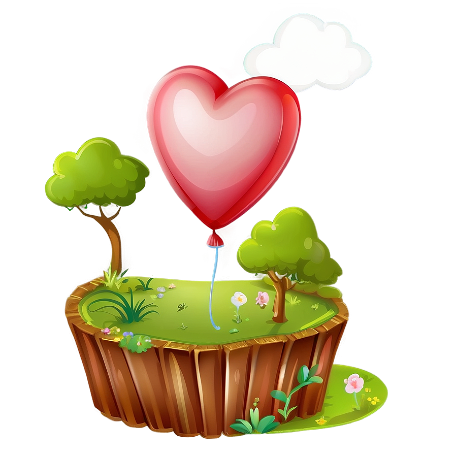 Cartoon Heart Balloon Png 06132024 PNG Image