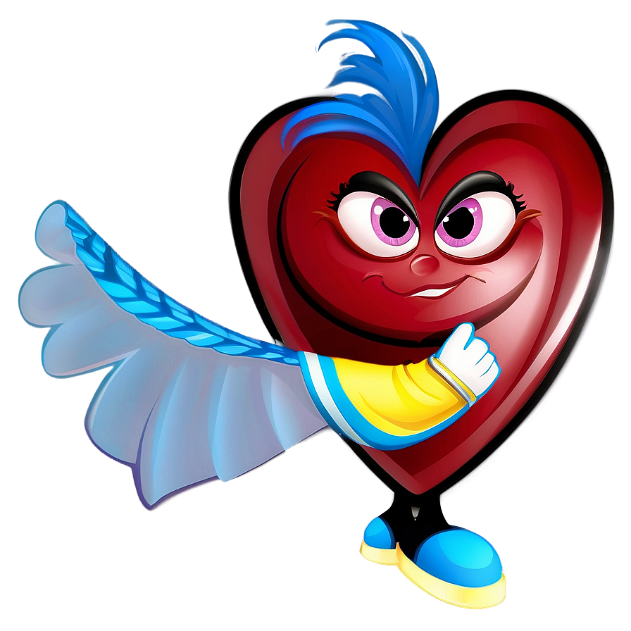 Cartoon Heart Character Png C PNG Image