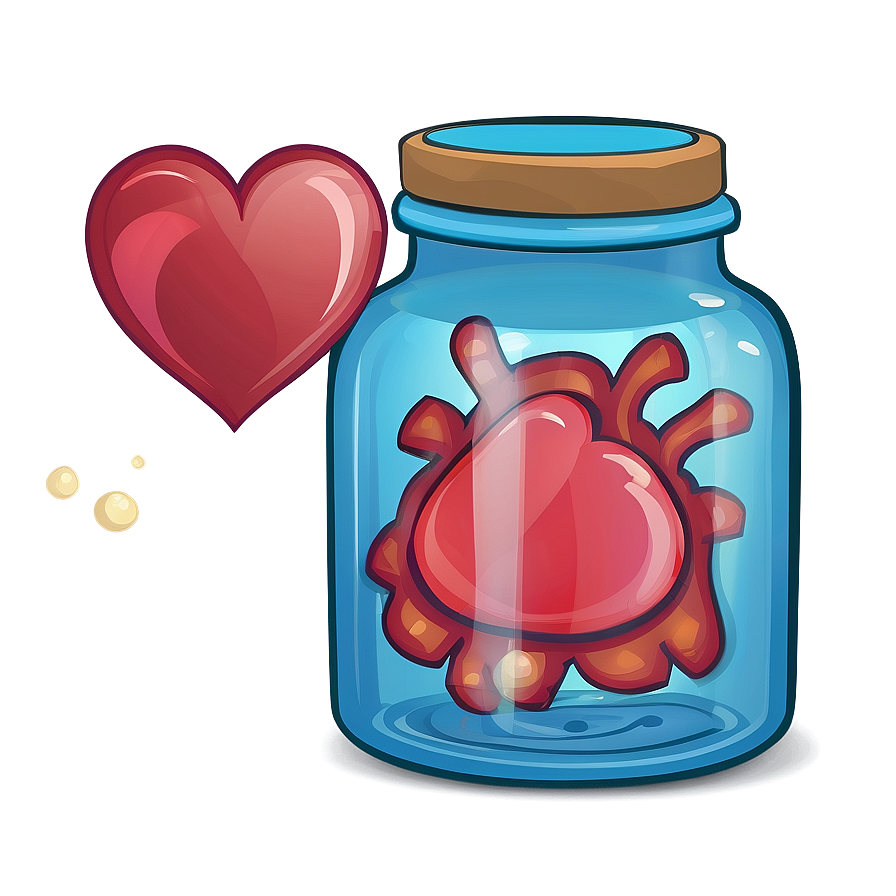 Cartoon Heart In A Jar Png 93 PNG Image