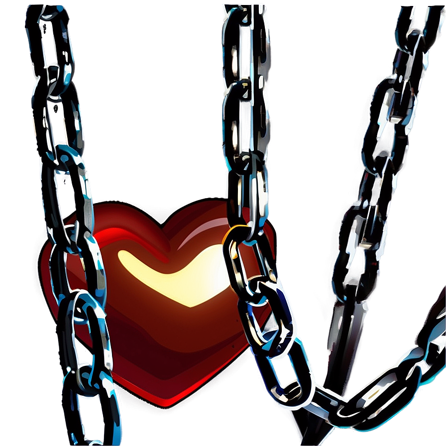 Cartoon Heart In Chains Png Twx PNG Image