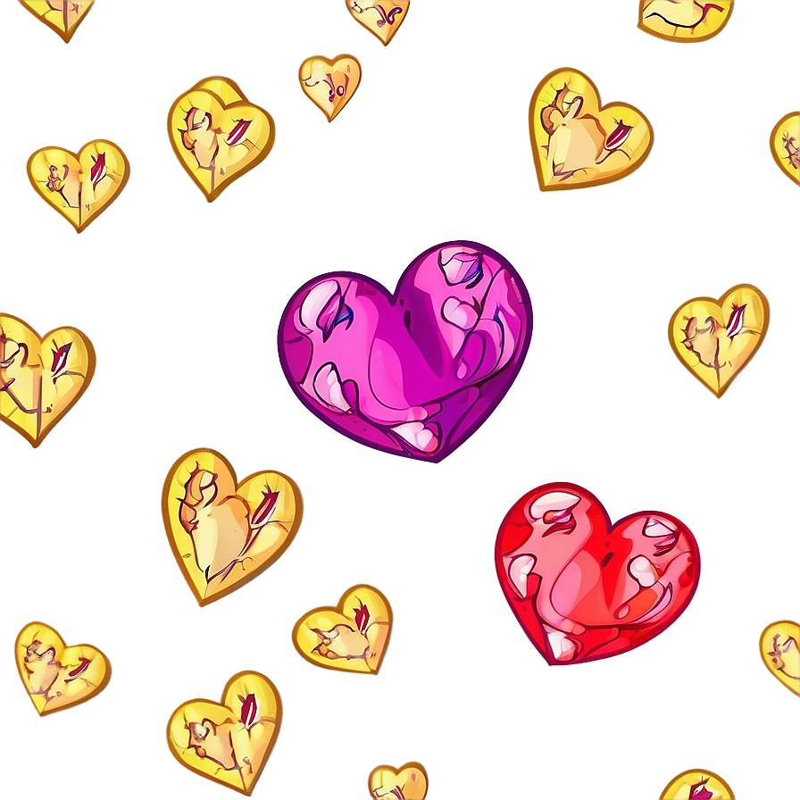 Cartoon Heart Pattern Png Woj70 PNG Image