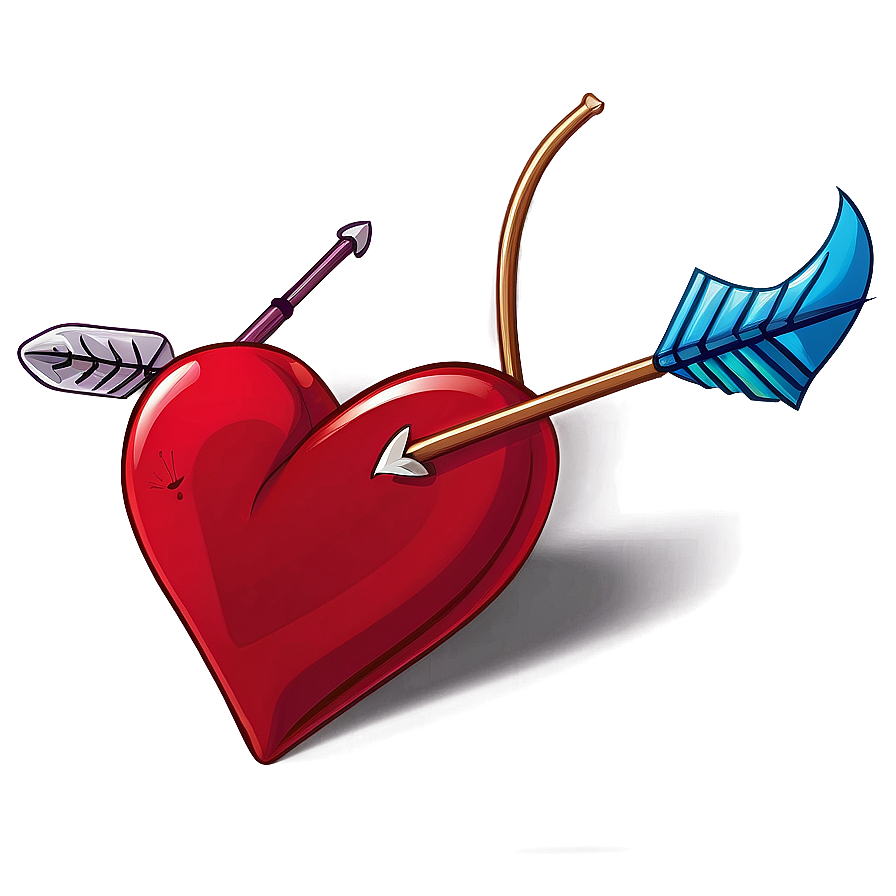 Cartoon Heart With Arrow Png Gbp PNG Image