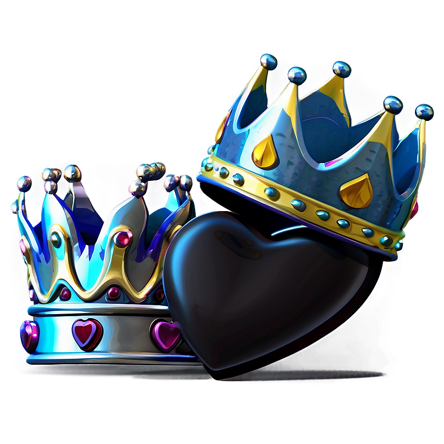 Cartoon Heart With Crown Png 06132024 PNG Image