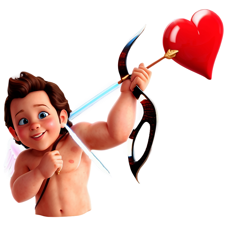 Cartoon Heart With Cupid Arrow Png Qpc PNG Image