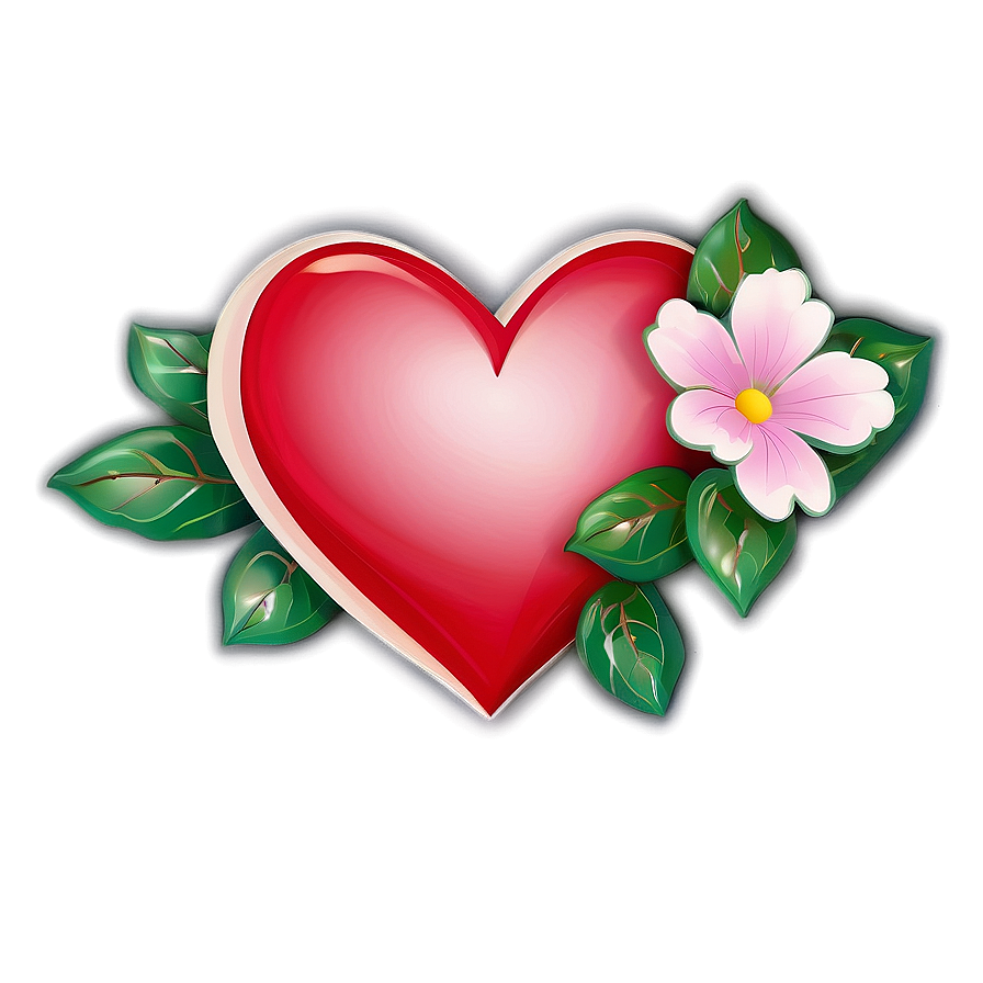 Cartoon Heart With Flowers Png 51 PNG Image