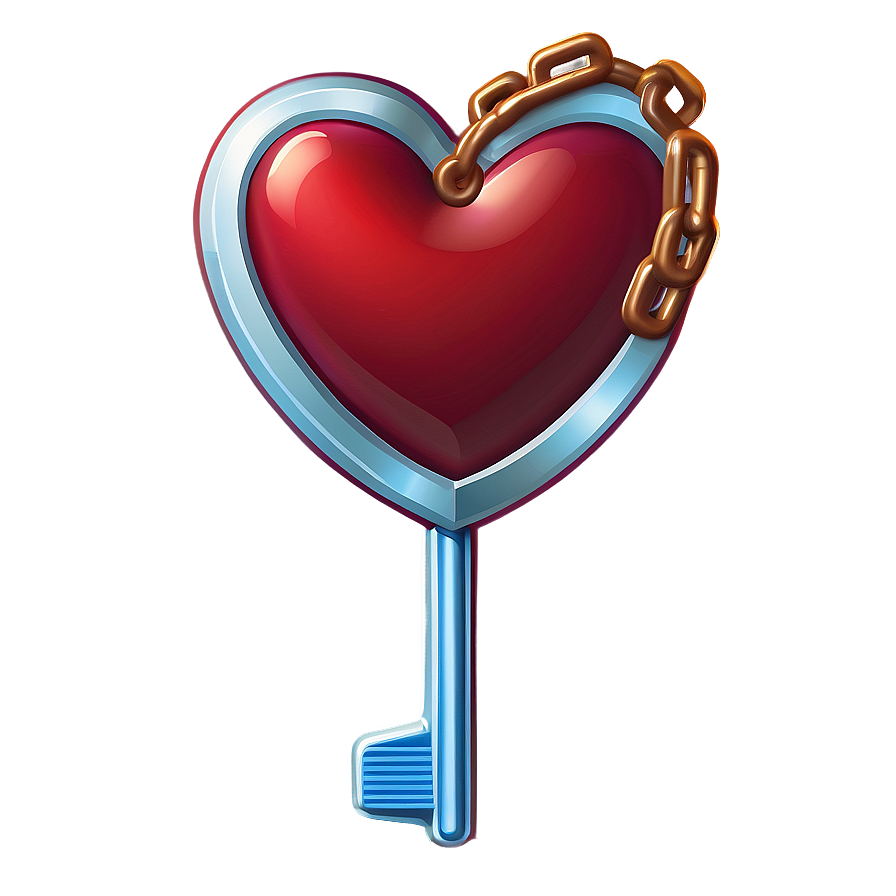 Cartoon Heart With Key Png 06132024 PNG Image