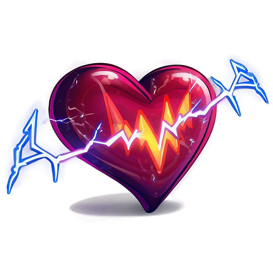 Cartoon Heart With Lightning Png 06132024 PNG Image