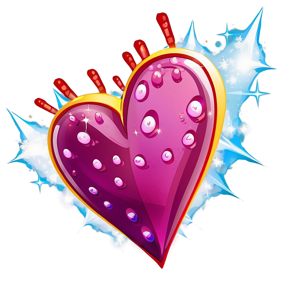 Cartoon Heart With Sparkles Png Ktj PNG Image