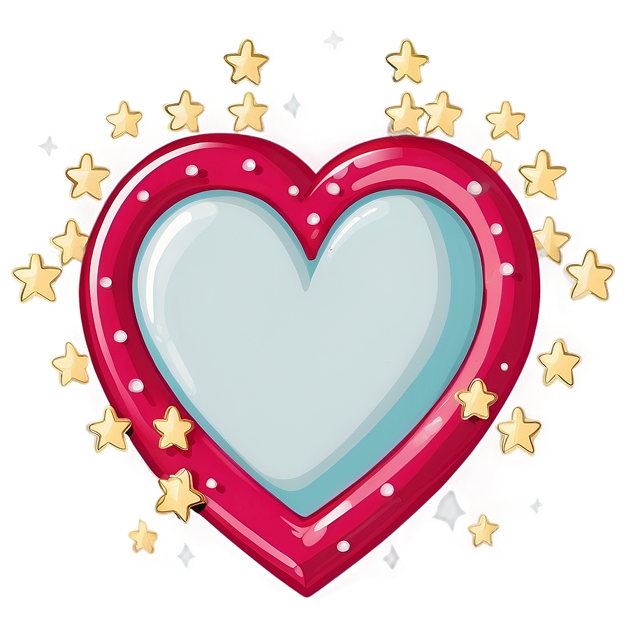 Cartoon Heart With Stars Png Lss85 PNG Image