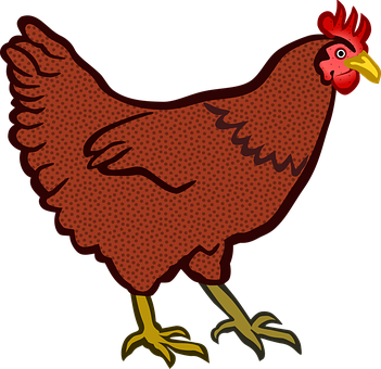 Cartoon Hen Illustration PNG Image