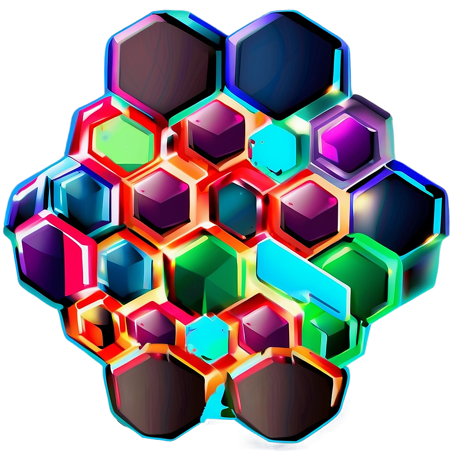 Cartoon Hexagon Pattern Png Oxn PNG Image