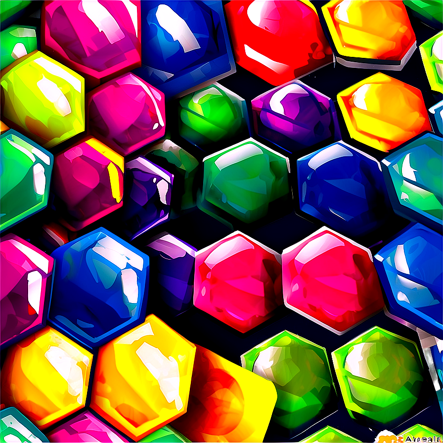 Cartoon Hexagon Pattern Png Pwd29 PNG Image