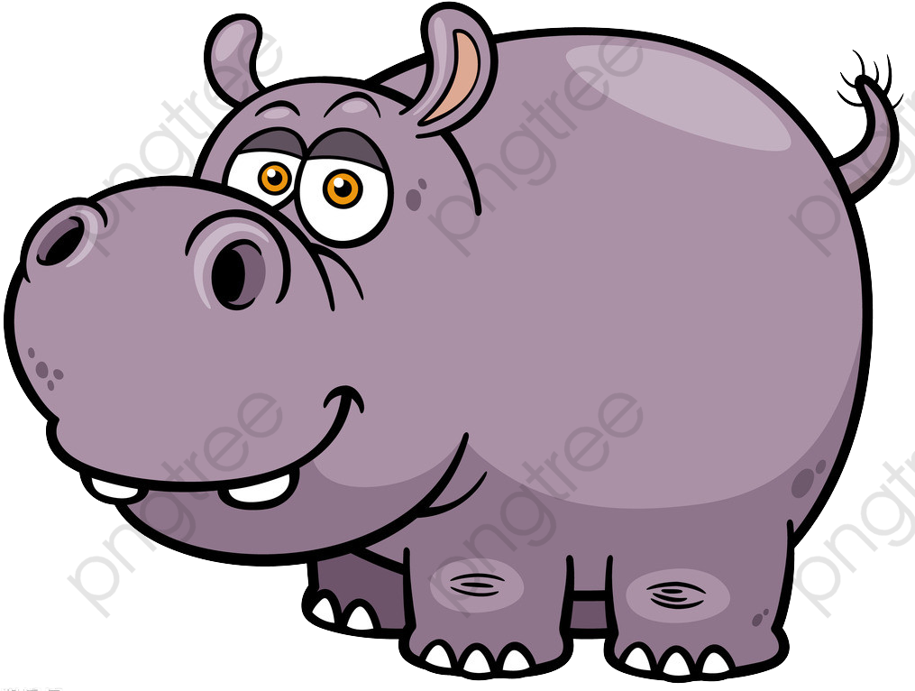 Cartoon_ Hippo_ Smiling.png PNG Image