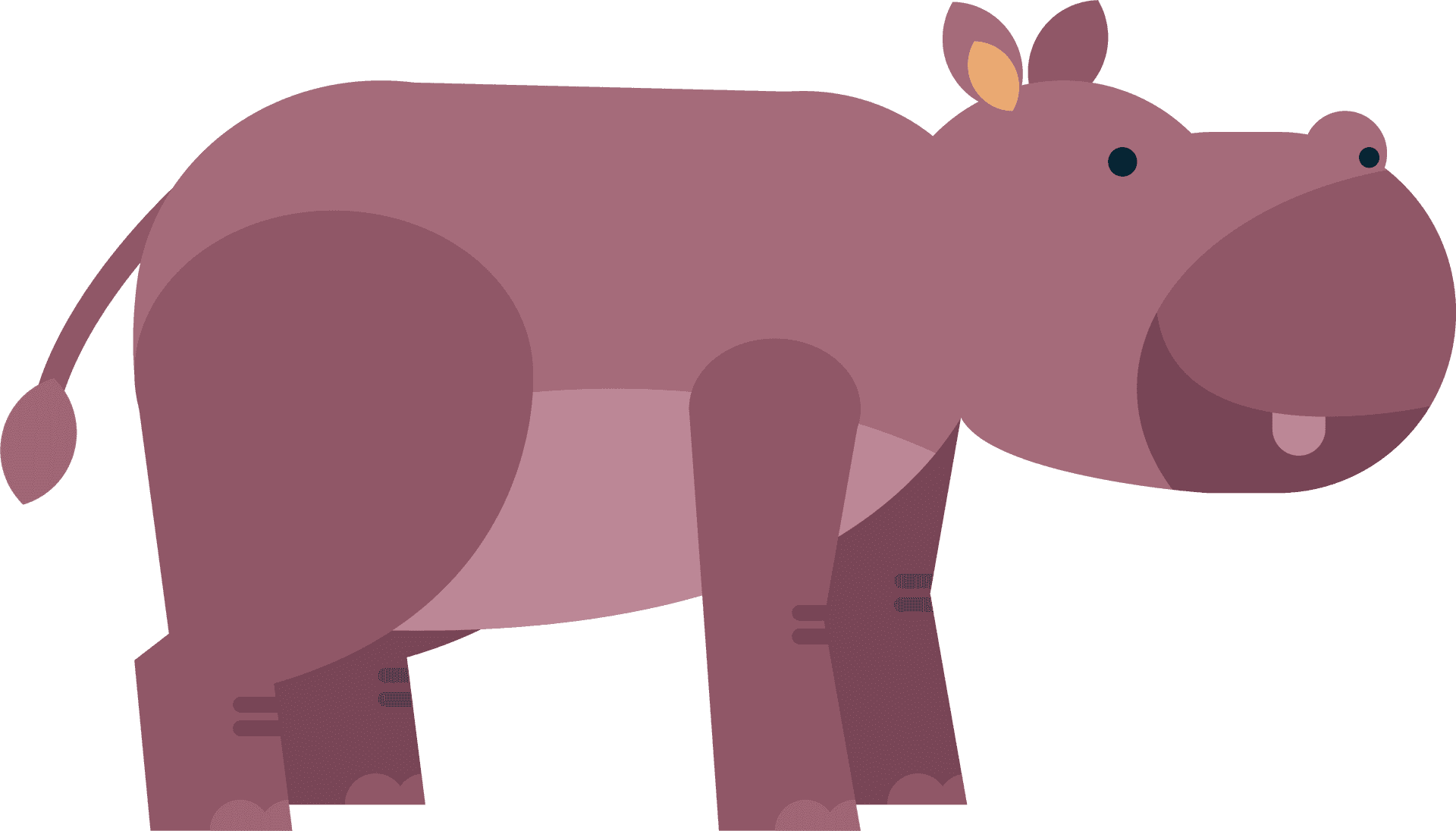 Cartoon Hippopotamus Standing PNG Image