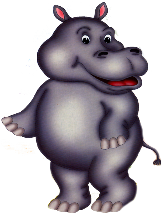 Cartoon Hippopotamus Standing PNG Image