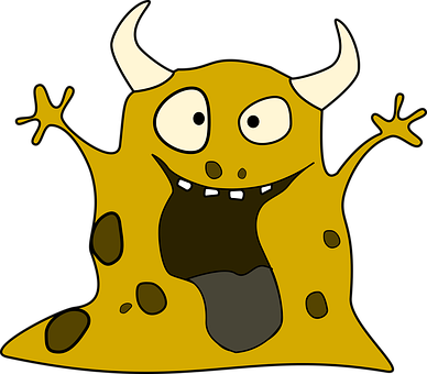 Cartoon Horned Alien Creature PNG Image